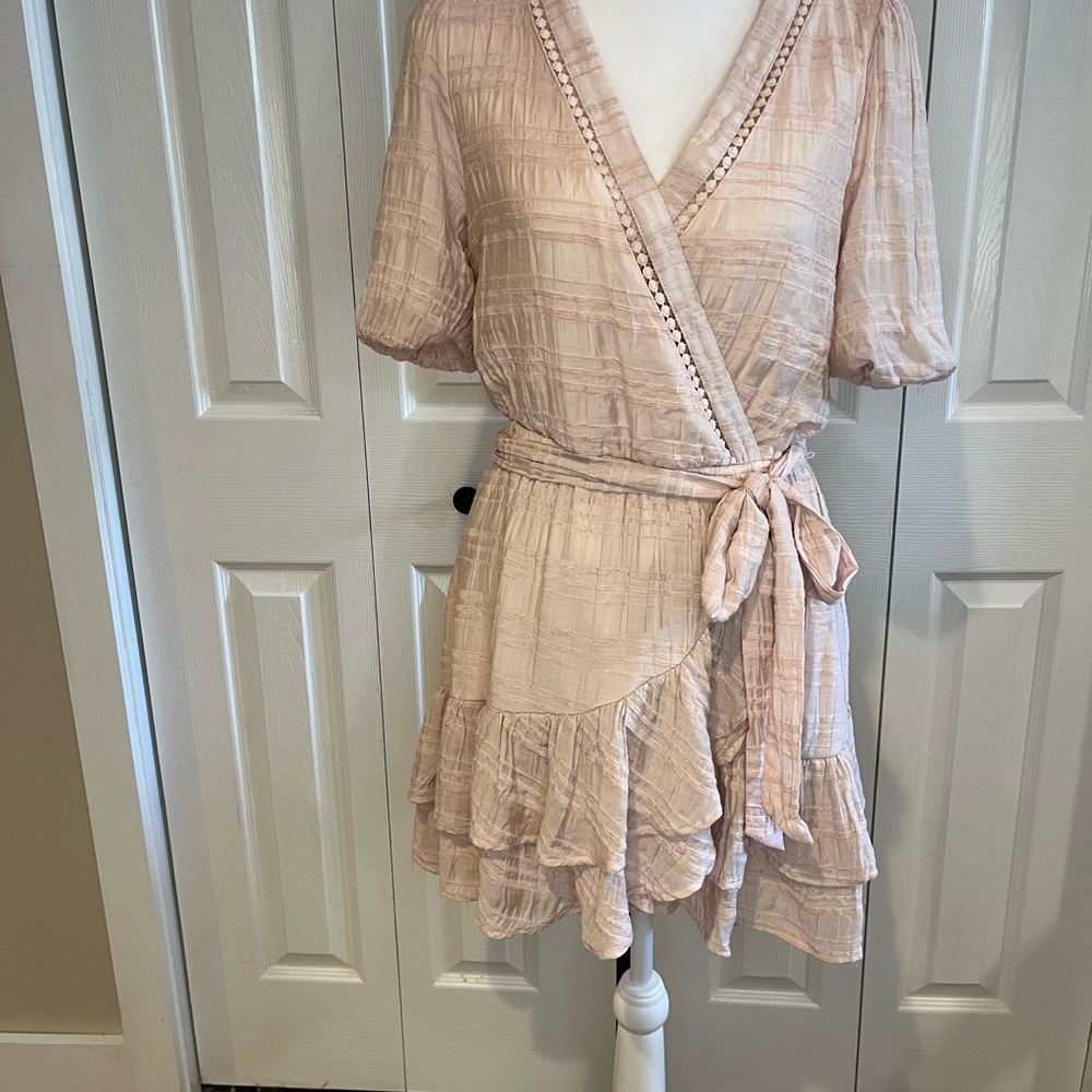 Love Colette dress, Chic Pink Wrap Dress, Size S - Picture 10 of 11
